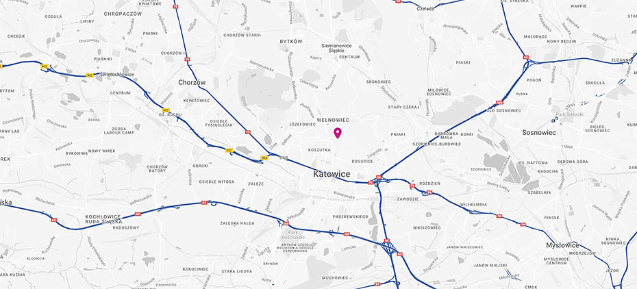 Mapa biura - Katowice / Śląsk 